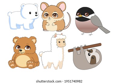 vector animal illustration design cute baby animals digital artwork