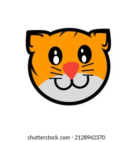 Vektorbild oder Tierbild eines 5 bis 9 Monate alten Tigerwürfels, der Sie ansieht