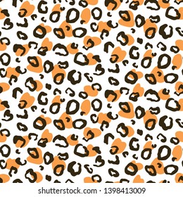 Vector animal leopard skin texture print seamless pattern. Fashion abstract background. Colorful trendy textile, fabric, apparel design.