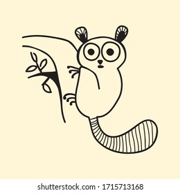 Vektorillustration-Tierliniensymbol für Web, Tatto, Logo-Trasier