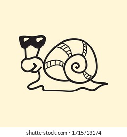 vector animal line icon for web, tatto, logo snail