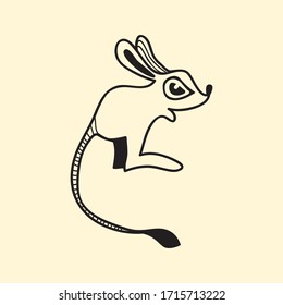 vector animal line icon for web, tatto, logo jerboa