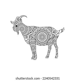 Vector animal mandala coloring page for kids