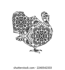 Vector animal mandala coloring page for kids