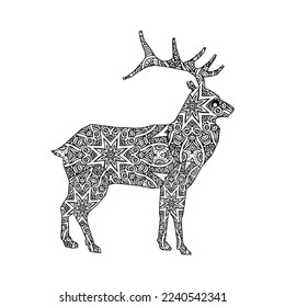 Página de color de mandala para animales vectores para niños