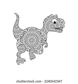 Página de color de mandala para animales vectores para niños