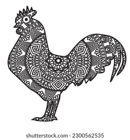 Vector animal mandala coloring page for kids