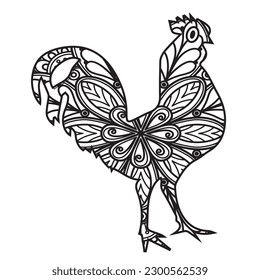 Vector animal mandala coloring page for kids