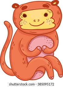 vector animal monkey african wildlife child cartoon colored isolated