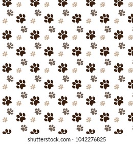 Vector animal pattern ornament and brown footprints dog