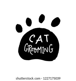 Vector animal paw logo and label.