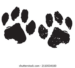 Vector animal paw print stamp: dog foot