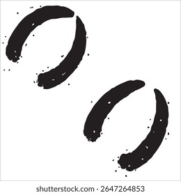 Vector animal paw print stamp: horse hooves silhouettes set	