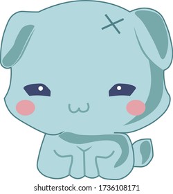 Vector animal pet character in mint color