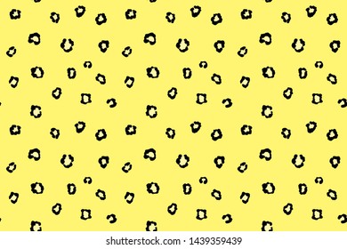 Vector animal print background. Yellow leopard pattern