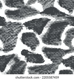 Impresión de animales vectores. Los Puntos De Chita Repitieron. Patrón de piel de gato salvaje sin problemas. Textura en blanco y negro.