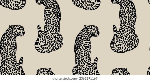 Vector animal print. Seamless leopard pattern design for fabric and textile, packaging, web and social media design
