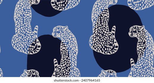 Impresión animal vectorial. Diseño de patrones de leopardo sin fisuras para tejidos y textiles, embalaje, diseño de web y medios sociales