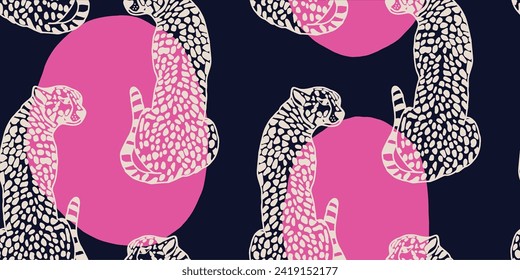 Vector animal print. Seamless leopard pattern design for fabric and textile, packaging, web and social media design