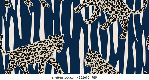 Vector animal print. Seamless leopard pattern design for fabric and textile, packaging, web and social media design