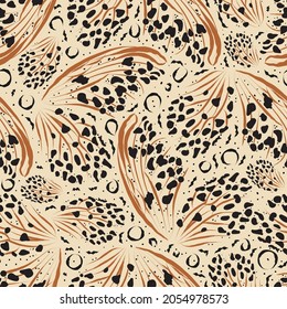 vector animal print seamless surface pattern in neutral colors.
