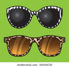 Vector animal print sun shades. 