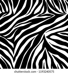 Vector Animal Print. Zebra Ornament. Seamless Pattern