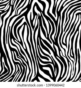 Vector Animal Print. Zebra Ornament. Seamless Pattern