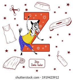 Vector animal profession alphabet for kids. 