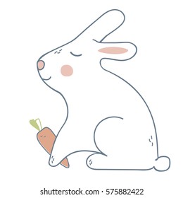 Vector animal rabbit with carrot