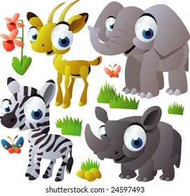 vector animal set 166: safari