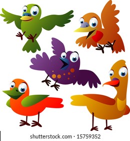 vector animal set 30: birds