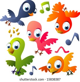 vector animal set 30: birds