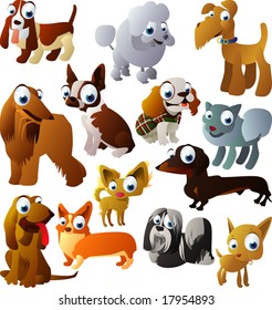 vector animal set 93: dogs
