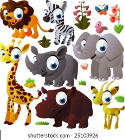 vector animal set: african animals