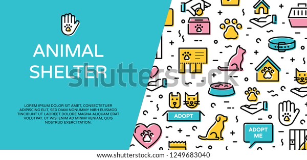 Vector Animal Shelter Icon Banner Template Stock Vector (Royalty Free ...