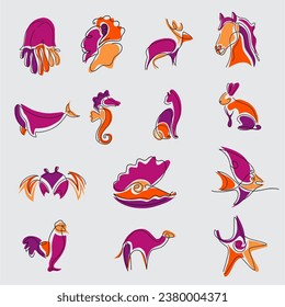 vector animal simple ilustration design