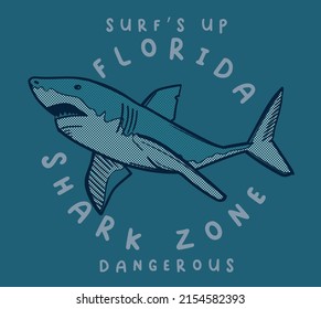 vector animal sketch, shark sketch print.t shirts prints designs