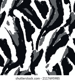 Vector Animal Skin Paint. White cat Spots Watercolor Seamless. Wildlife  Animal Repeat Print. African Summer Texture. Watercolor Tie Dye Fabric.