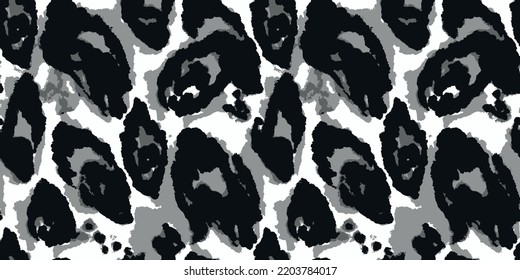Patrón de piel animal vectorial. El Chita No Tiene Agua. Tela de vida silvestre. Black Modern Leopard Dots. El Cuero Animal Vector Repite Pintura. Textura de lujo tropical. Diseño de tinte de mosaico de acuarela.