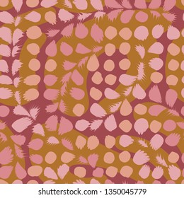 Vector animal skin pink and gold texture seamless repeat pattern background. Surface pattern design for fabric, wallpaper, scrapbooking or backgrounds.