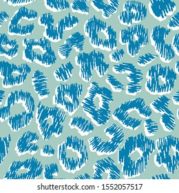 Vector animal skin seamless pattern 80s 90s style. Trendy leopard print for fabric and wallpaper.