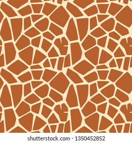 Vector animal texture of giraffe skin. Seamless background of Africa wild animal. Seamless giraffe pattern for wallpaper, wrapping, textile, fabric, print