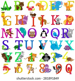 Vector Animal Themed Alphabet