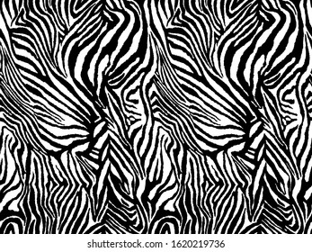Vector animal tiger print. Zebra ornament. Seamless pattern