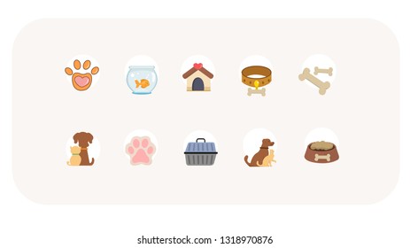 vector animal and animal tools icon set