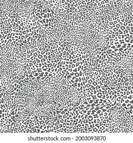 Vector animalistic seamless pattern from leopard skin spots.
 Trendy black and white background
