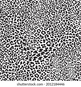 Vector animalistic seamless pattern from leopard skin spots.
 Trendy black and white background. Batik, wallpaper, wrapping paper, silk chintz textile print
