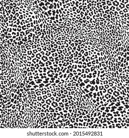 Vector animalistic seamless pattern from leopard skin spots.
 Trendy black and white background. Batik, wallpaper, wrapping paper, silk chintz textile print
