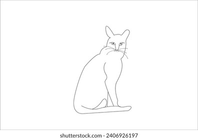 Vector animalline art drawing or  dog line art , illustration